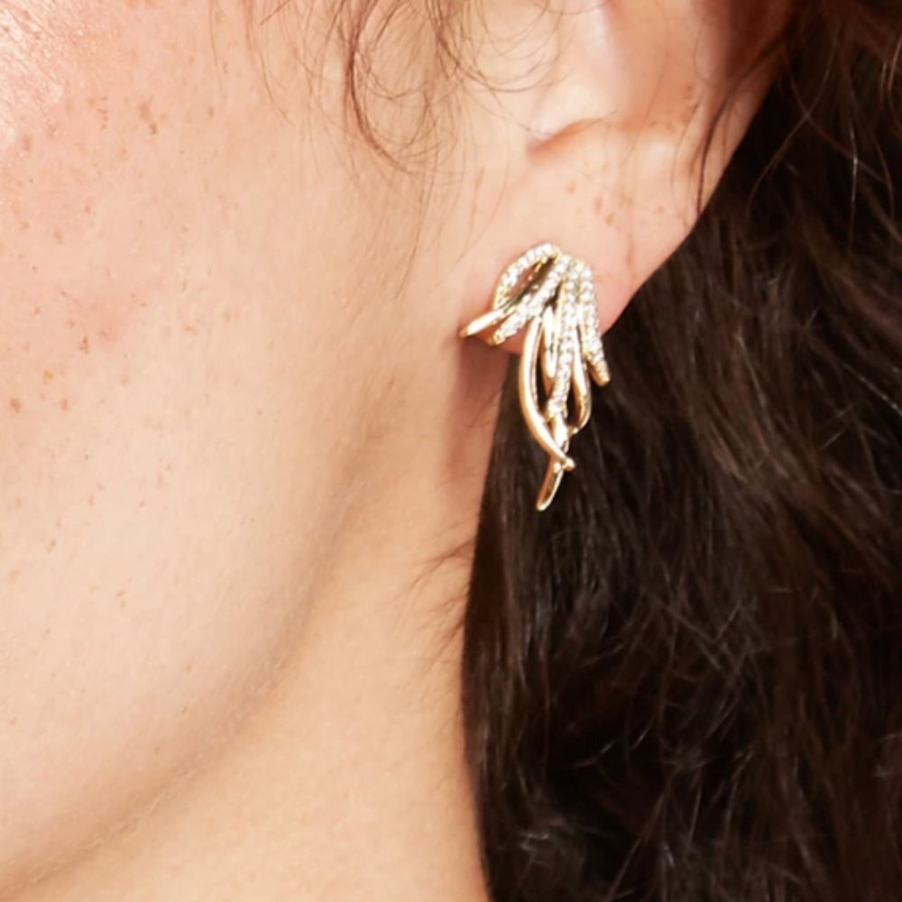 New Gold Sparkle Statement Earrings